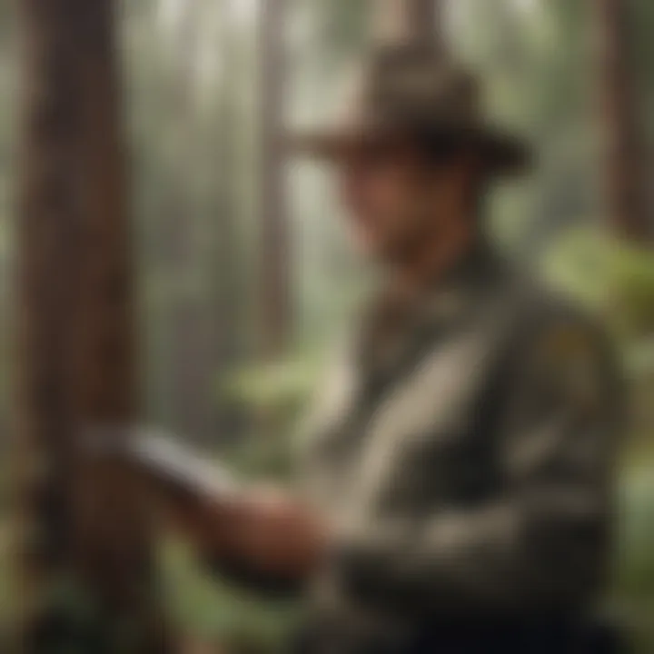 Park ranger engaging with visitors in San Francisco park