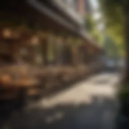 Sunlit outdoor cafe in Seattle