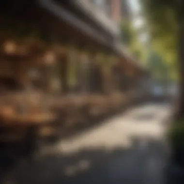 Sunlit outdoor cafe in Seattle