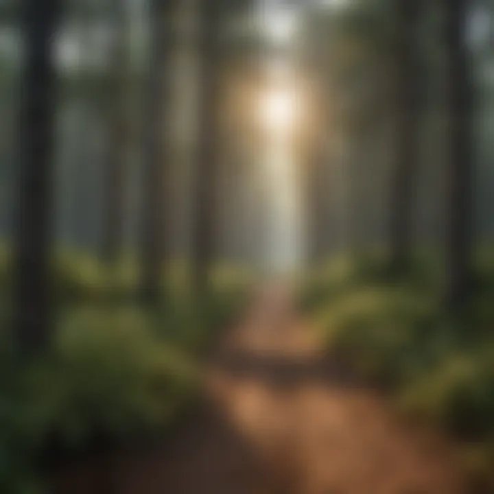 Lush forest trails surrounding Pine Island