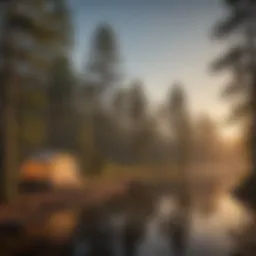 Serene view of Pine Island Campground at dawn