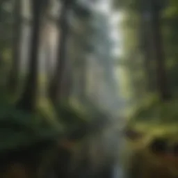 Lush greenery surrounding the creek at Pine Mountain RV Park