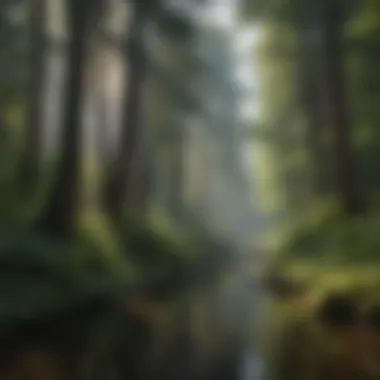 Lush greenery surrounding the creek at Pine Mountain RV Park