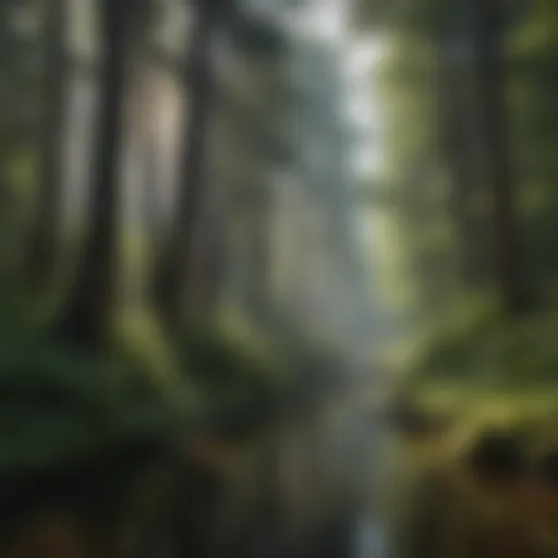Lush greenery surrounding the creek at Pine Mountain RV Park