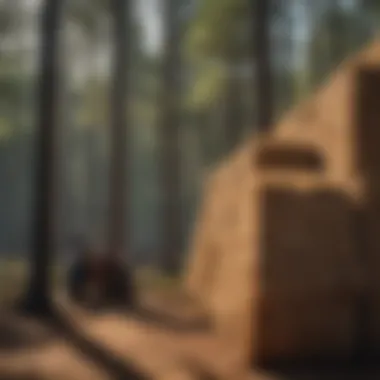 Pine straw being collected for baling in a forestry setting