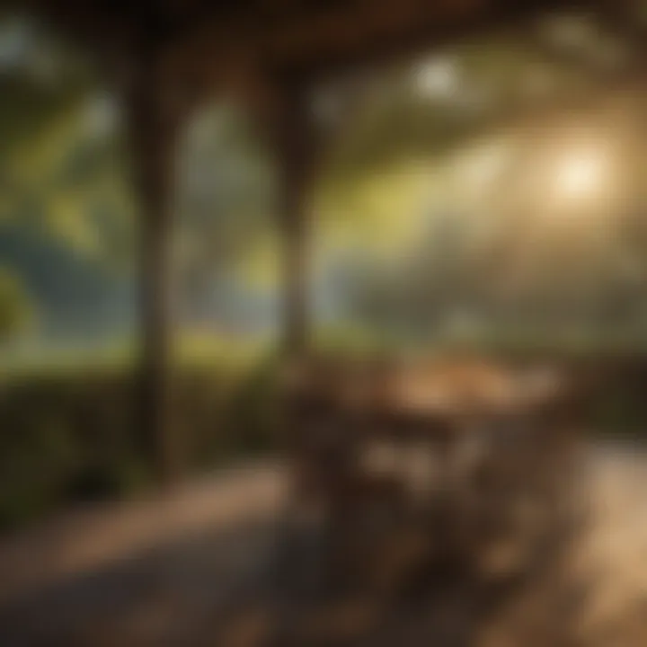 Outdoor dining ambiance setting