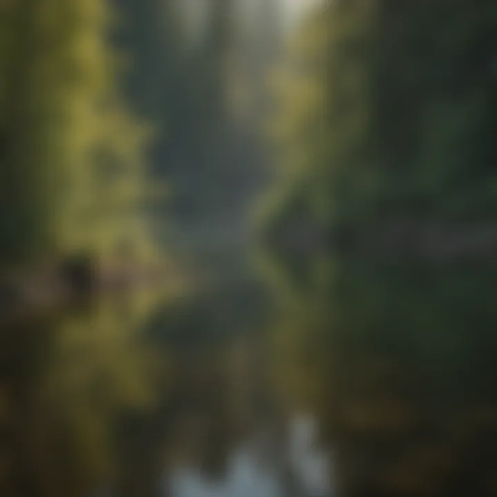 Casting Lines in the Serenity of Eagle Mountain Lake Angler casting a line into the tranquil waters of the lake