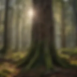 Majestic forest landscape showcasing diverse tree species