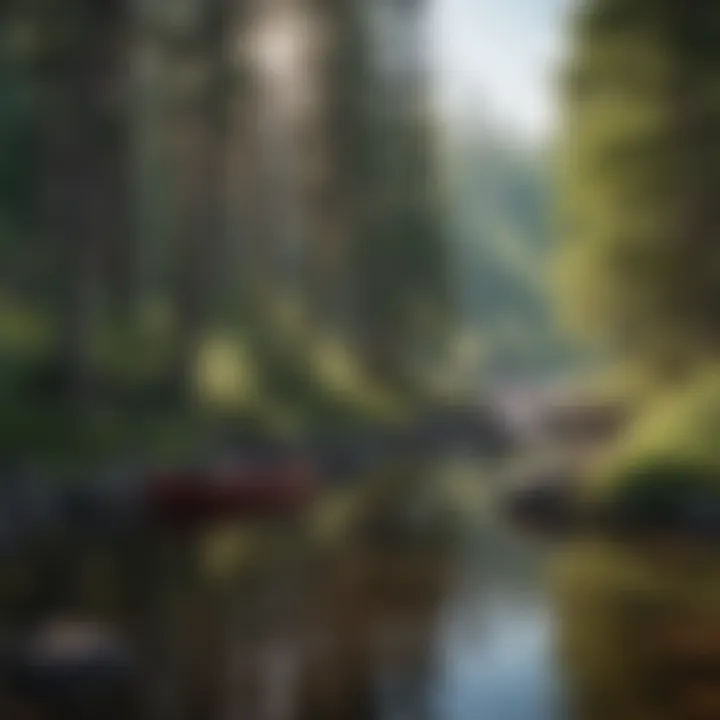 Visitors enjoying outdoor recreational activities against the backdrop of serene nature