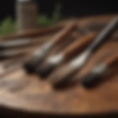 Essential Tools for Stain Application Tools for applying redwood color stain, showcasing brushes and applicators