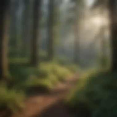 Diversity of Flora in American Forests Lush green forest landscape showcasing diverse flora