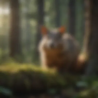 The Hidden Wildlife of American Woodlands Close-up of unique wildlife in forest undergrowth