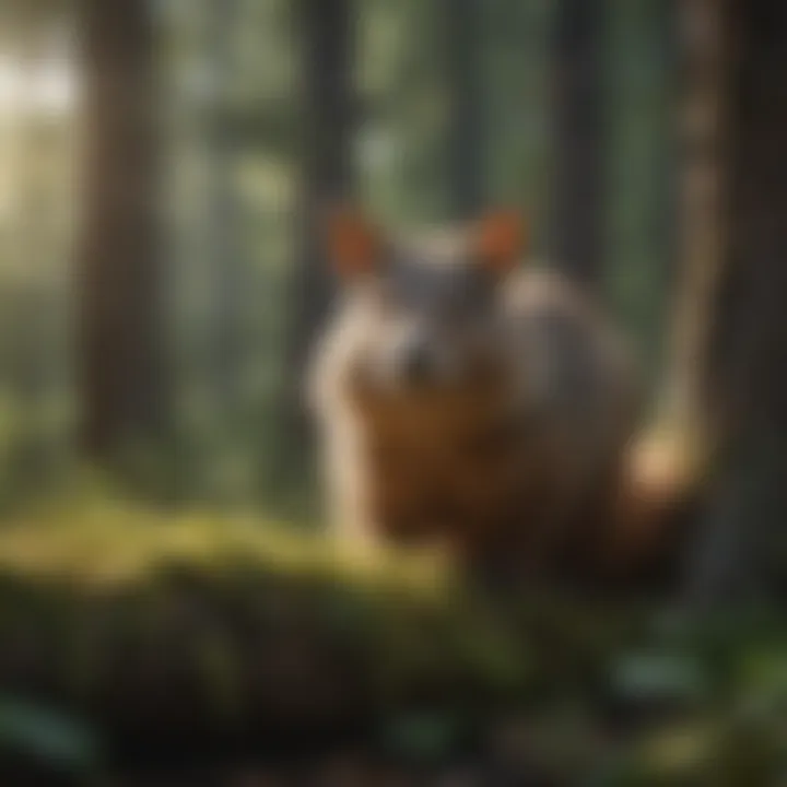 The Hidden Wildlife of American Woodlands Close-up of unique wildlife in forest undergrowth