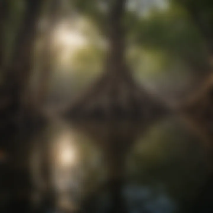 Mangrove Roots Submerged in Water