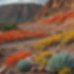 A stunning vista of New Mexico's geological formations showcasing colorful mineral deposits.