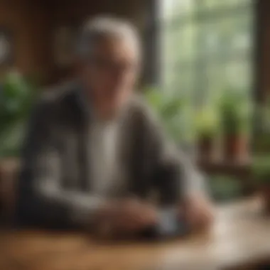 Elderly individual learning to use a smart home device