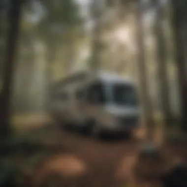 Cozy setup of an RV surrounded by Alabama's natural beauty