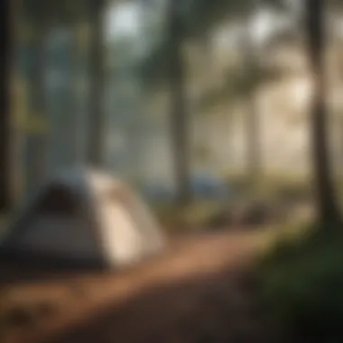 Campsite Amidst Nature A peaceful campsite nestled among the trees in the forest