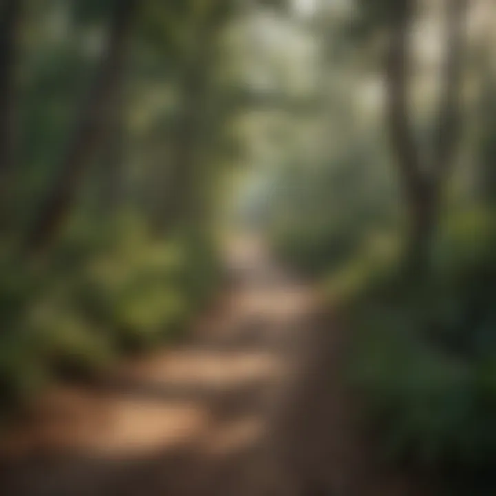 Winding Trails of Sam Houston National Forest Scenic view of a winding forest trail surrounded by vibrant foliage