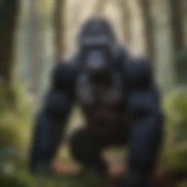 Powerful Gorilla in the Wild Mighty gorilla in its natural habitat