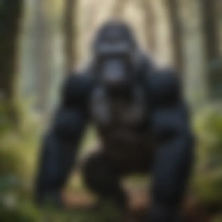 Powerful Gorilla in the Wild Mighty gorilla in its natural habitat