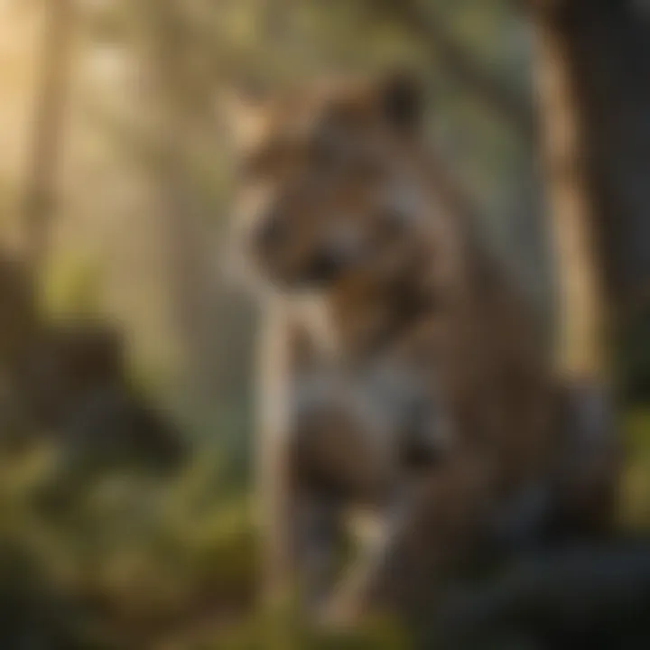 Elegant Leopard Embracing Nature Leopard gracefully navigating its surroundings