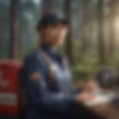 Providing Exceptional Customer Service Seasonal Post Office Worker Assisting Customers