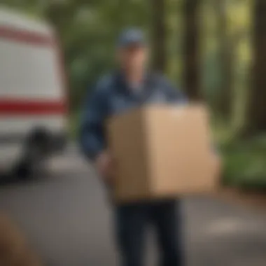 Timely Package Deliveries Seasonal Post Office Worker Delivering Packages