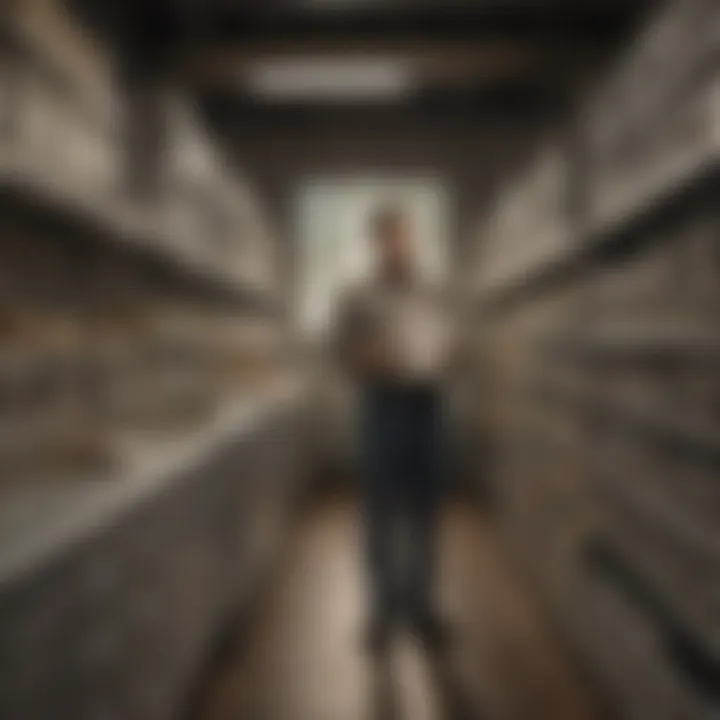Seasonal Post Office Worker Organizing Mailroom