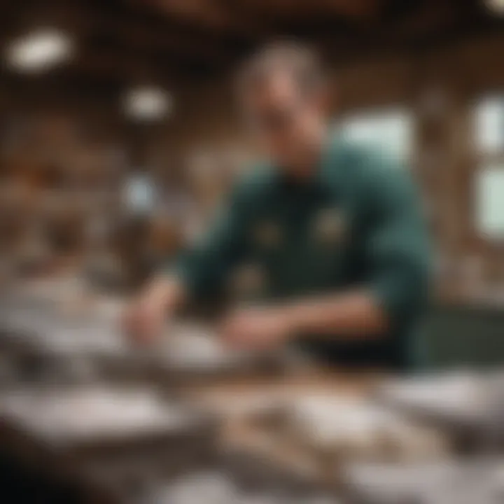 Seasonal Post Office Worker Sorting Mail