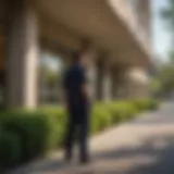 Security Guard Patrolling a Corporate Building