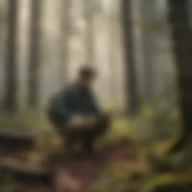 Interns working on conservation research in a forest