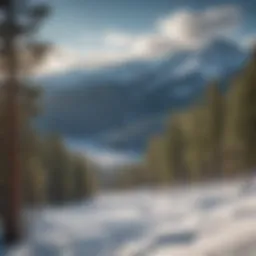 Panoramic view of Snow Bowl ski area surrounded by majestic mountains