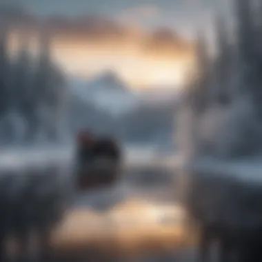 Snow Machine Tourists Exploring Frozen Lakes