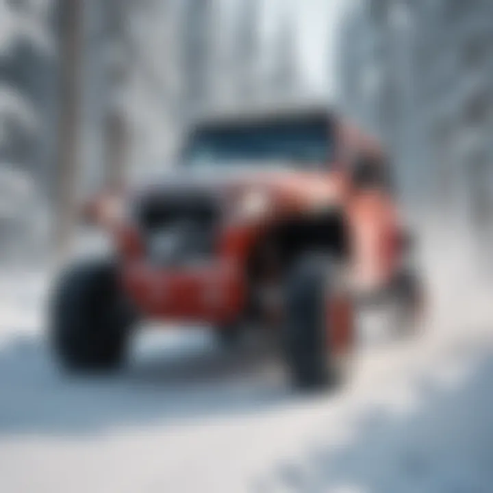 Snow Machine Tourist Racing Through Snowy Forest