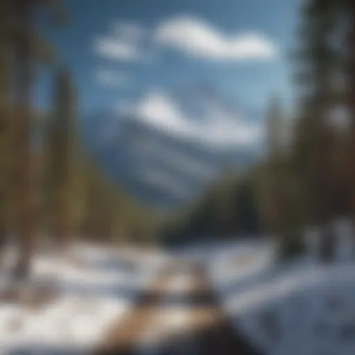 A breathtaking view of snow-covered mountains in Flagstaff, Arizona