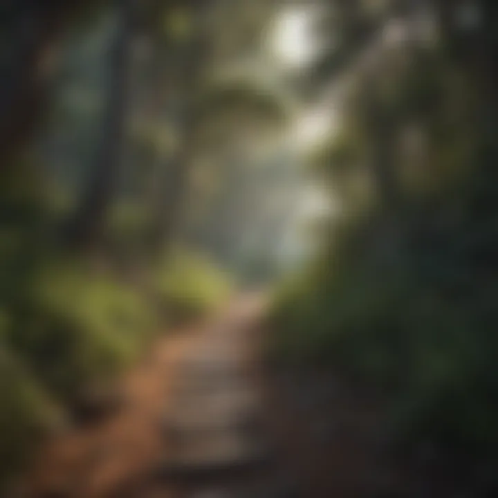Hiking trail leading into the lush wilderness near Soledad Campground