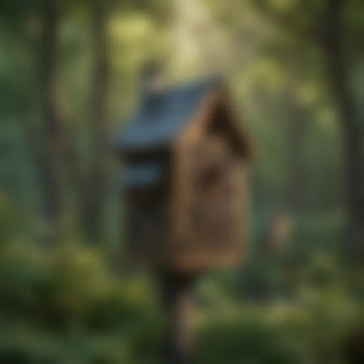 Designing Songbird-Friendly Landscapes Illustration of a landscape design plan integrating songbird-friendly elements like feeders and nesting boxes.