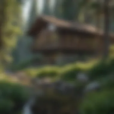 A serene view of Stoney Creek Lodge surrounded by lush greenery