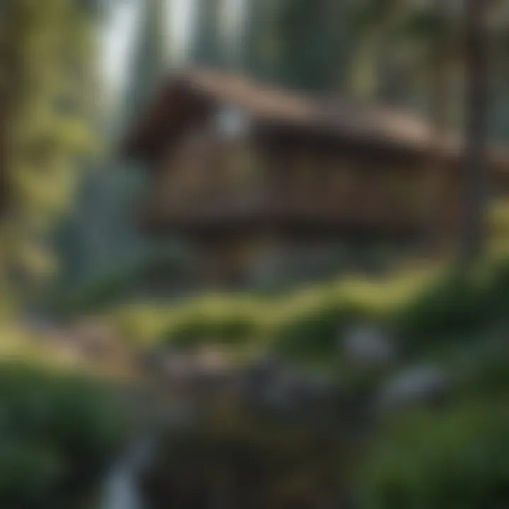 A serene view of Stoney Creek Lodge surrounded by lush greenery