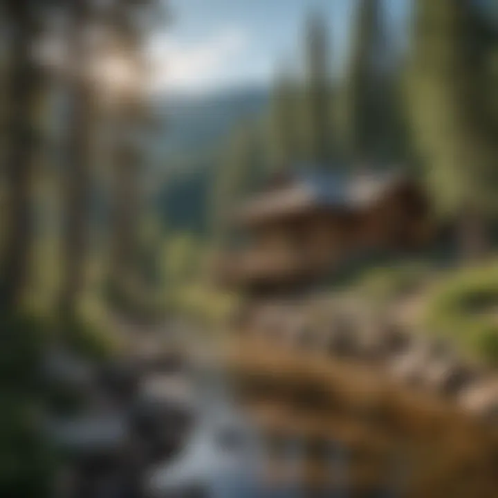 Relaxing wellness retreat environment amidst nature