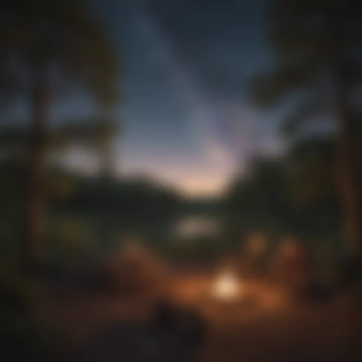 Campfire under starlit sky in Texas State Park