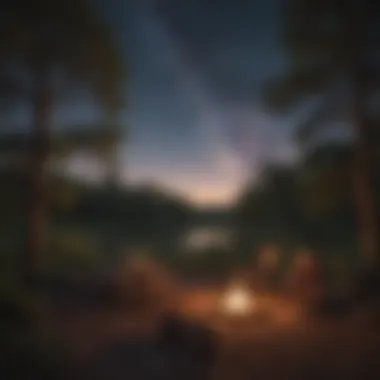 Nighttime Tranquility at Texas State Park Campfire under starlit sky in Texas State Park
