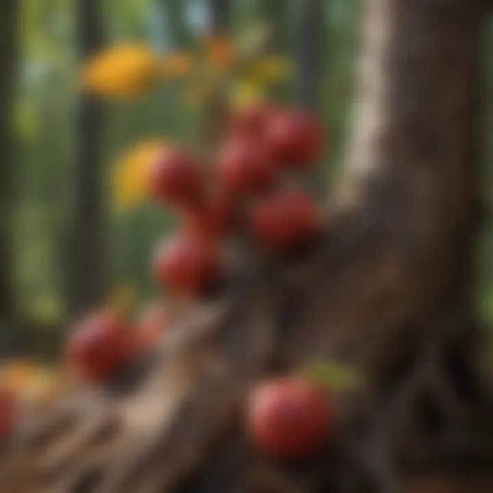 Artistic representation of American Crabapple wood used in craftsmanship