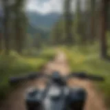 Scenic view of an ATV trail winding through Colorado's mountainous terrain