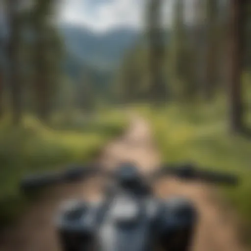 Scenic view of an ATV trail winding through Colorado's mountainous terrain