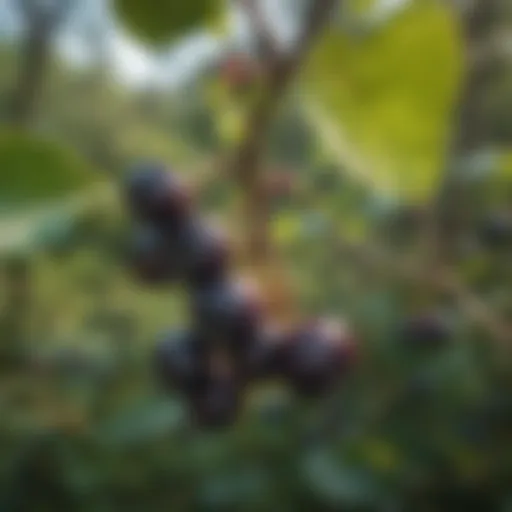 Ripe Huckleberries on a Bush Close-up of ripe huckleberries on a bush