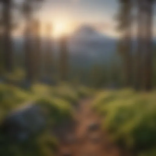 Scenic view of the Cascade Mountains from a hiking trail in Bend