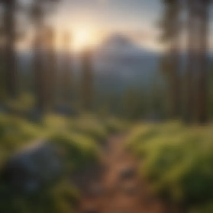 Scenic view of the Cascade Mountains from a hiking trail in Bend