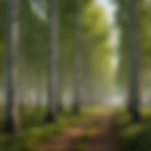 Lush poplar forest showcasing the growth characteristics of poplar trees